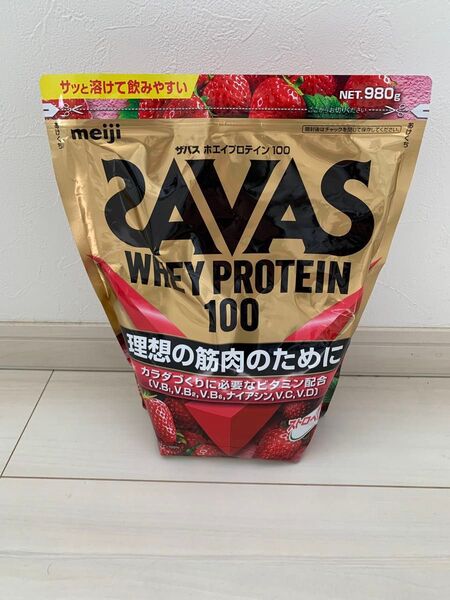 ザバス(SAVAS) ホエイプロテイン100 ストロベリー味 980g 明治
