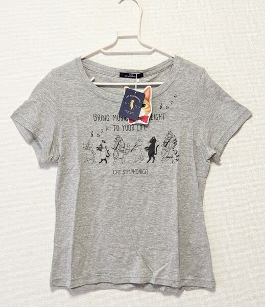 CAT SYMPHONICA Tシャツ 日本製 半袖 フリー 猫 グレー キャットシンフォニカ ねこ ネコ キャットシンフォニカ