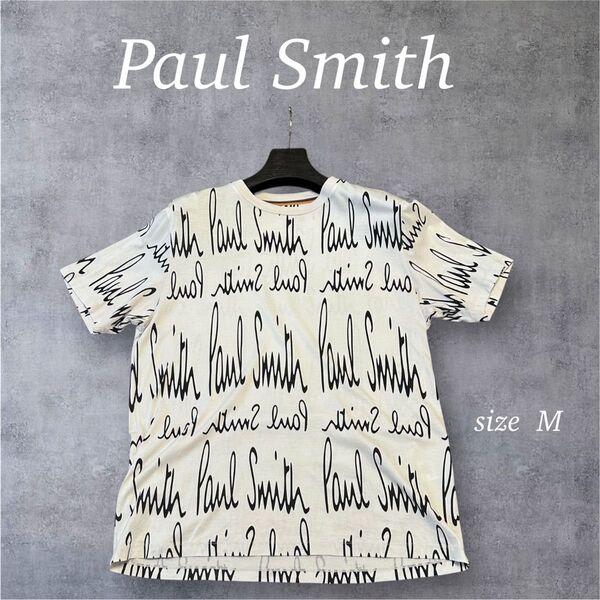 ポールスミスPaul Smith ロゴプリント総柄Tシャツ サイズ M
