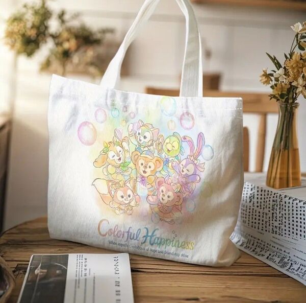 ダッフィー フレンズ トートバッグ エコバッグ カラフルハピネス