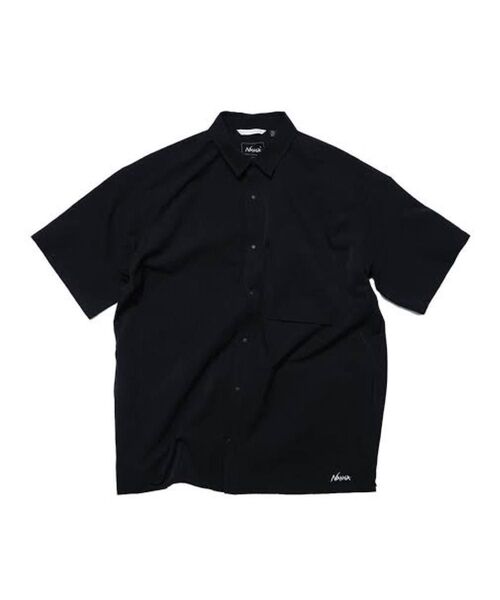 新品タグ付き/NANGA/ナンガ/ドットエアコンフィーショートスリーブシャツ/P.BLK/Lサイズ/NW2411-1E900