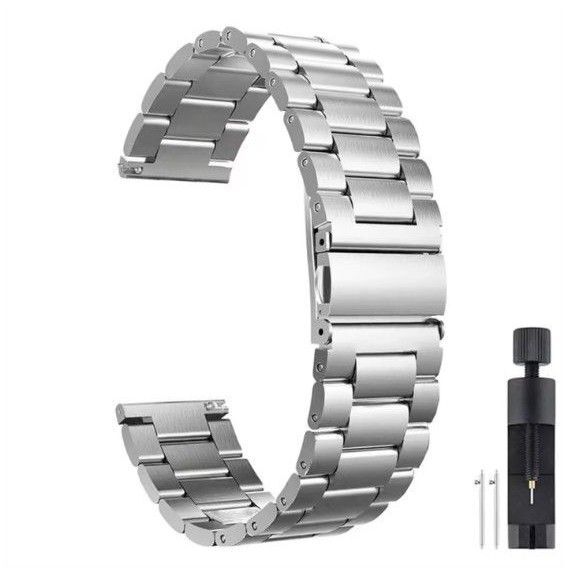 スマートウォッチ 時計 20mm ステンレスバンド バンド シルバー 銀色 ベルト
