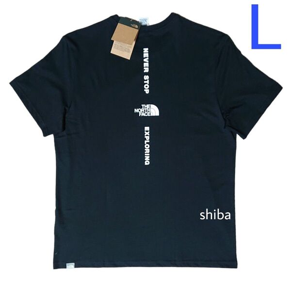 THE NORTH FACE ノースフェイス tシャツ 半袖 海外限定 バーティカル 黒 ブラック 白 ホワイト 海外Lサイズ