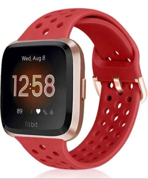未使用品 オレンジ レッド Fitbit Versa/Lite/SE バンド ベルト 交換用バンド 柔らかい シリコン 防水