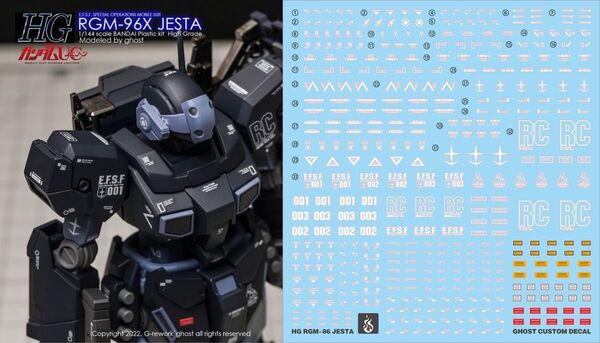 HGUC ジェスタ 用水転写デカールVer.GHOST
