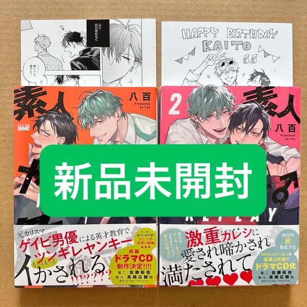 ★新品未開封★ 素人ヤンキー♂危機一発!! REPLAY 1巻・2巻 アニメイト限定小冊子付き 八百 おりがみ