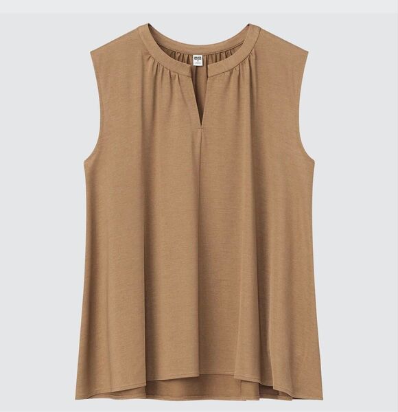 UNIQLO ユニクロ サテンジャージー ノースリーブカットソー ブラウス M