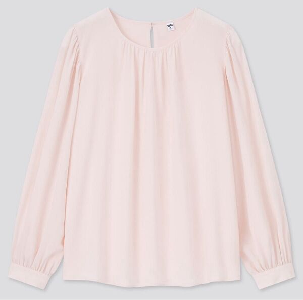 UNIQLO ユニクロ レーヨンジョーゼットボリュームブラウス 長袖 L