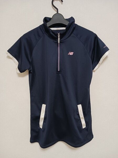 NB ニューバランス Lサイズ 半袖 ポロシャツ ハーフジップ ストレッチ 速乾 スポーツ