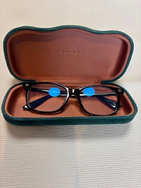 GUCCI 度なし PC ブルーライトメガネ ケース・収納袋・メガネ拭き付き