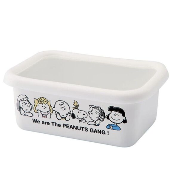 【美品】PEANUTS SNOOPY スヌーピー ピーナッツ ホーローレクタングルストッカー 保存容器 琺瑯 キッチン用品タッパー