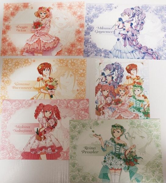 マクロスΔ ×HANA・BIYORI 特典ランダムポストカードコンプセット+花景の湯特典ワルキューレ集合カード