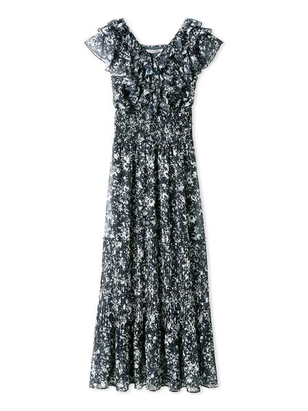 SNIDEL スナイデル Sustainableプリーツフリルワンピース NVY ネイビー size0 SWFO242065