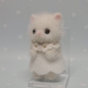 【17ホワイトワンピ】シルバニア ハンドメイド 服