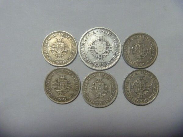 ポルトガル領アンゴラ 銀貨等 古銭 6枚 硬貨 アフリカ コイン 外国貨幣 外国銭 セット まとめ売り