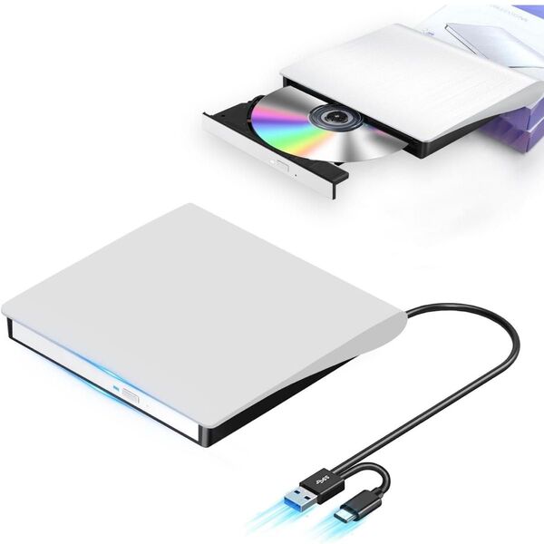 外付けDVDドライブ USB 3.0/Type-C 高速読み書き CD/DVD対応 Windows/Mac/Linux対