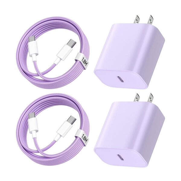 【2個セット】20W PD急速充電器 USB-C iPhone15/16対応 ケーブル付