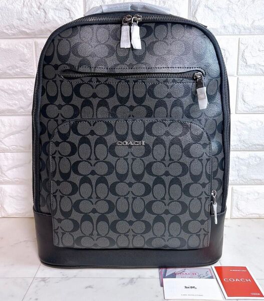 【大人気!】新品 COACH コーチ メンズ リュック イーサンバックパック・シグネチャー キャンバス
