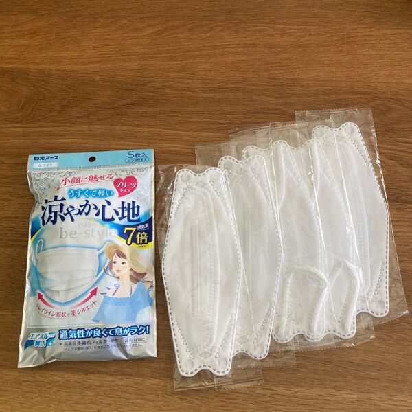 白元アース 涼やか心地 マスク 7枚 +立体マスク5枚