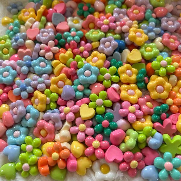 デコパーツ プラパーツ ハンドメイド 材料 手作り デコ パーツ ハート お花 材料 飾り デコレーションパーツ フラワー