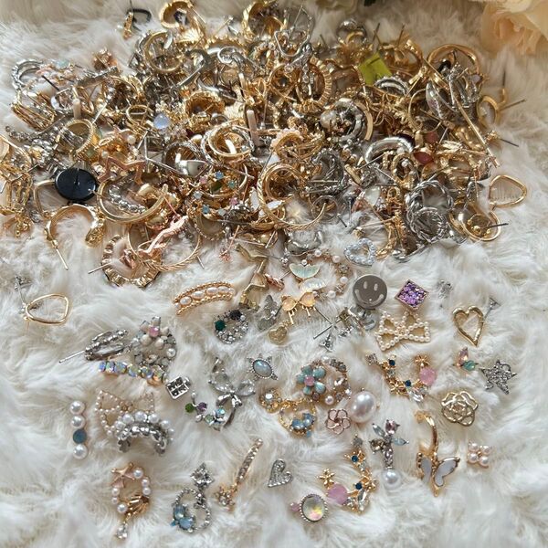 宝石 デコパーツ ハンドメイド 手作り ストーン ダイヤ 石付き ピアス パール リング アクセサリーセット
