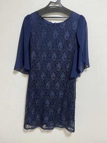 DRESS STAR 結婚式 フォーマル ネイビー ワンピース Lサイズ