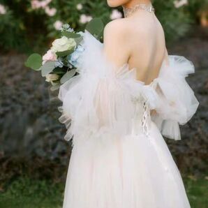 再入荷!アームチュール つけ袖 パフスリーブ 結婚式 ウェディング お色直し 2次会 前撮り コスプレ ブライダル