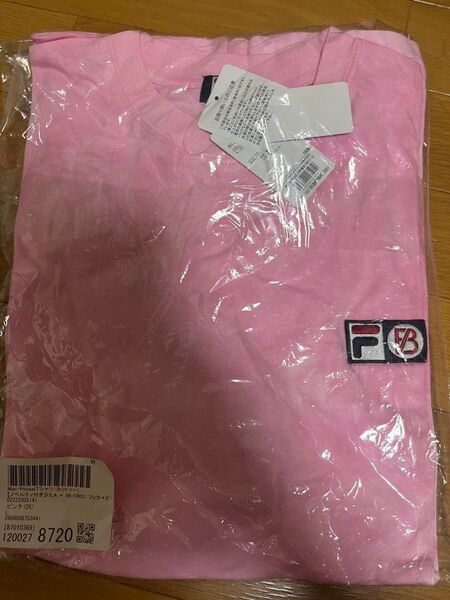 新品未開封 FILA×BE:FIRST ロゴ刺繍ワッペン Tシャツタグ付き 半袖 ピンク タイダイ柄 Lサイズ