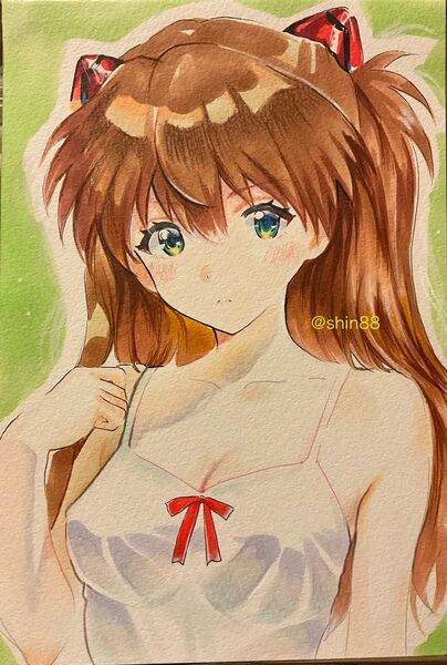 手描きアナログイラスト 新世紀エヴァンゲリオン アスカラングレー