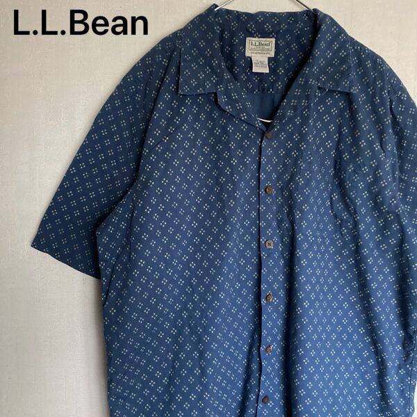 L.L.Bean オープンカラー アロハシャツ 総柄