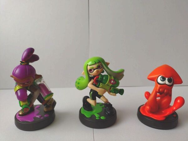 スプラトゥーン amiibo ライムグリーン ガール パープル ボーイ オレンジ イカ