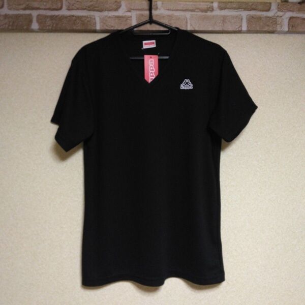 *Kappa* Vネック メンズ インナー Tシャツ ブラック Lサイズ 初夏オススメ