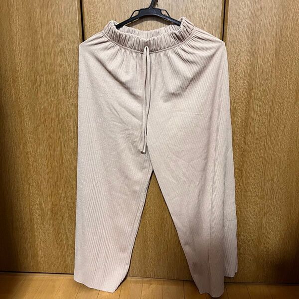ベージュ リブ編み ステテコ ルームウェアとしても使用可