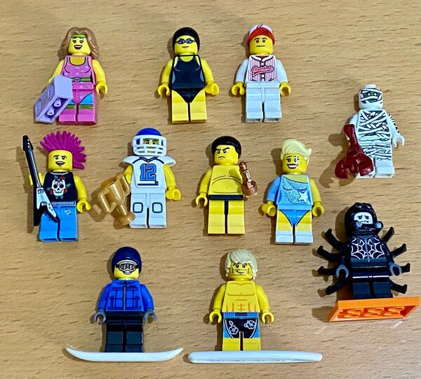 レゴ ミニフィギュア シリーズ 色々 11体 ミニフィグ LEGO 相撲力士 スパイダーボーイ パンクロッカー フットボール選手