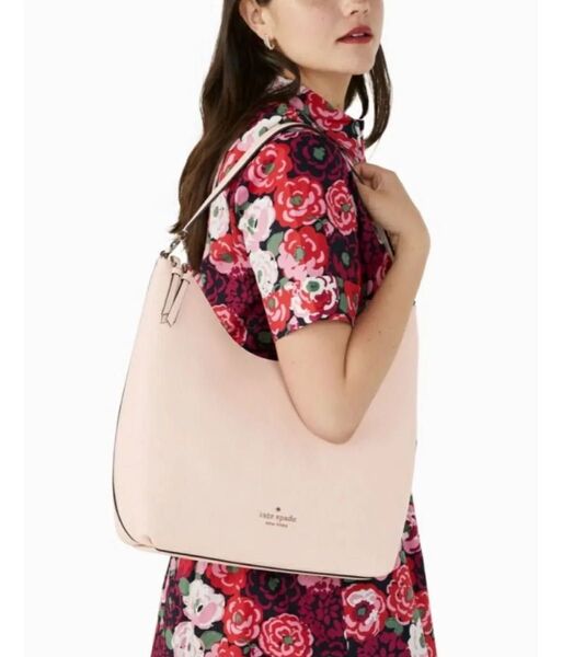 kate spade ケイトスペード ニューヨーク レザー カーブファスナー バッグ 2way ショルダー紐付き 数回使用