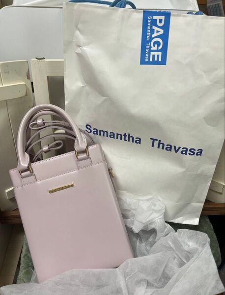 Samantha Thavasa サマンサタバサ ピンク 硬質スクエア レザー 2way ショルダー バッグ ハンドバッグ 新品