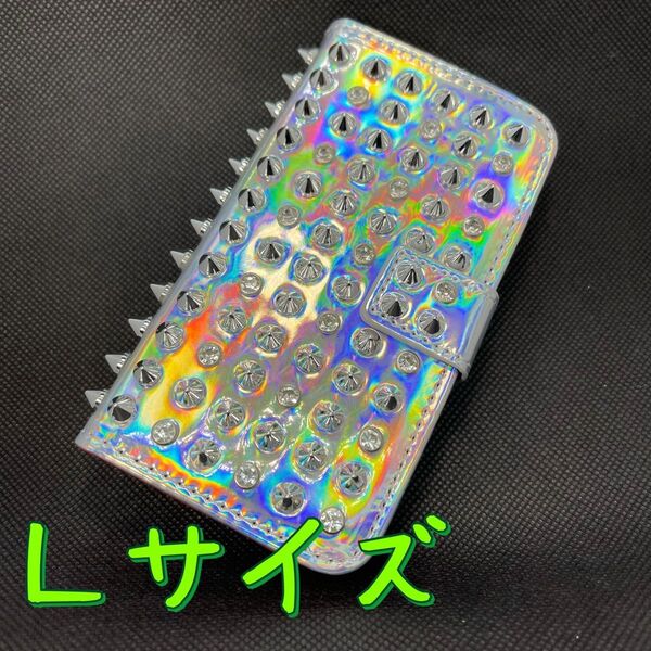 iPhoneケース スマホケース 手帳型 スタッズ ラインストーン キラキラ かわいい デコ