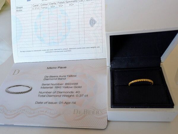 新同品 デビアス フルダイヤモンド エタニティリング 18K 希少 イエローダイヤモンド 定価45万円程