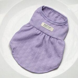 未使用 HELLO BABY ラベンダー犬服 ノースリーブ Sサイズ