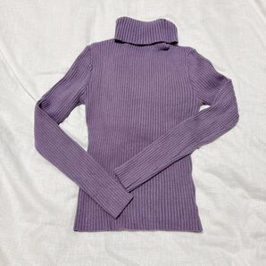 ★白石麻衣 GRL タートルネック リブニット トップス k8534v セーター ニット キレイめ 大人っぽい パープル 冬服