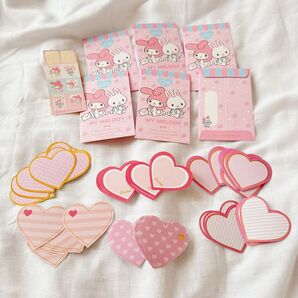 ★●レターセット 手紙 封筒 かわいい きれい マイメロ マイメロディー サンリオ ハート ピンク ラブレター ポチ袋