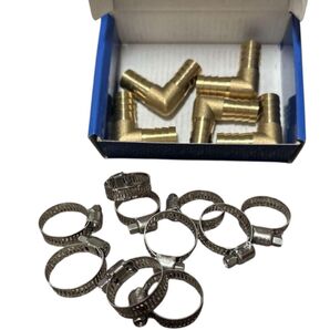 ★TAILONZ PNEUMATIC 10箇の真鍮ホースオーバーヘッドパイプ継手 4mmオーバーヘッドパイプ内径 ホースクリップ