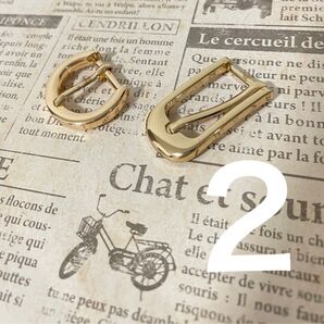 ベルト バックル 金色 レザークラフト バッグ 留め具 革細工 ハンドメイド 金具 2個 デザイン違い
