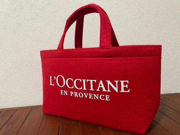 ロクシタン L'OCCITANE 非売品 ノベルティ グッズ トートバッグ 赤 フェルト生地 バッグ エコバッグ