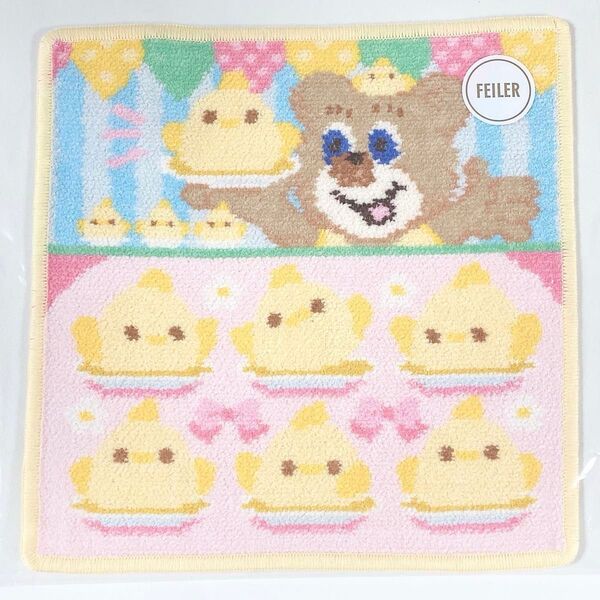 LOVERARY BY FEILER◆ラブラリー バイ フェイラー◆ニコっとぴよりん コラボ ハンカチ◆イエロー◆新品