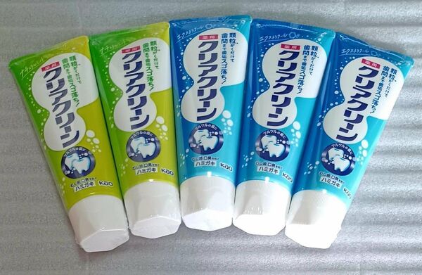 専用 薬用ハミガキ クリアクリーン120g ナチュラルミント 2本 / エクストラクール 3本 ・ ミニおりがみ×1枚