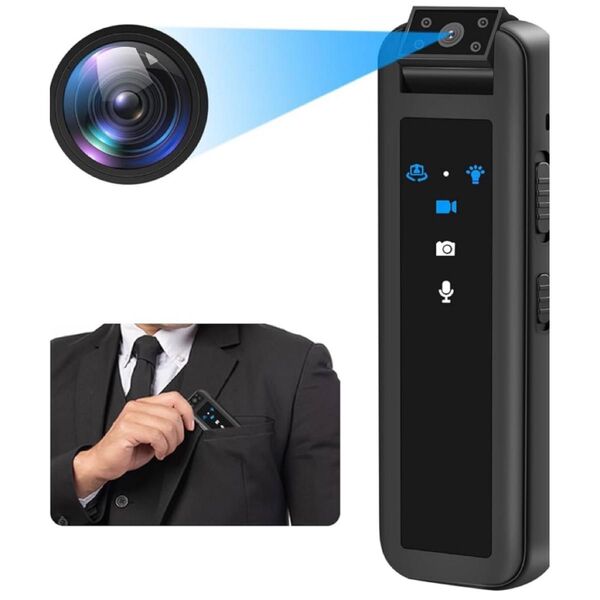 ボディカメラ ビデオカメラ アクションカメラ 1080P画質 200万画素 防犯カメラ 256GBカード対応 ドラレコ