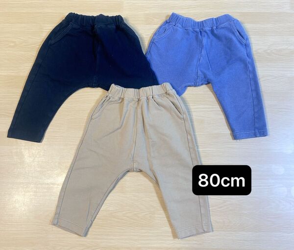 【GU】サマナルパンツ/80cm★3枚セット//ロングパンツ 七分丈 長ズボン ハーフパンツ ズボン 子供服 キッズ ベビー服