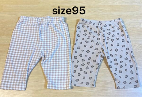 レギンス【95】2点セット/膝丈 5部丈 ハーフパンツ 半ズボン パンツ ボトムス//子供服 ベビー服 キッズ