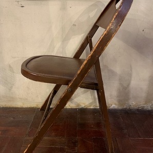 vintage 50s Folding Chair Made in U.S.A. フォールディングチェア ヴィンテージ バウハウス 40s 50s ミリタリー インダストリアルの画像2